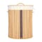 Vintiquewise Round Foldable Coconut Stick Laundry Hamper with Lid and Handles for Easy Carrying QI004430-N_RO - alternate 2